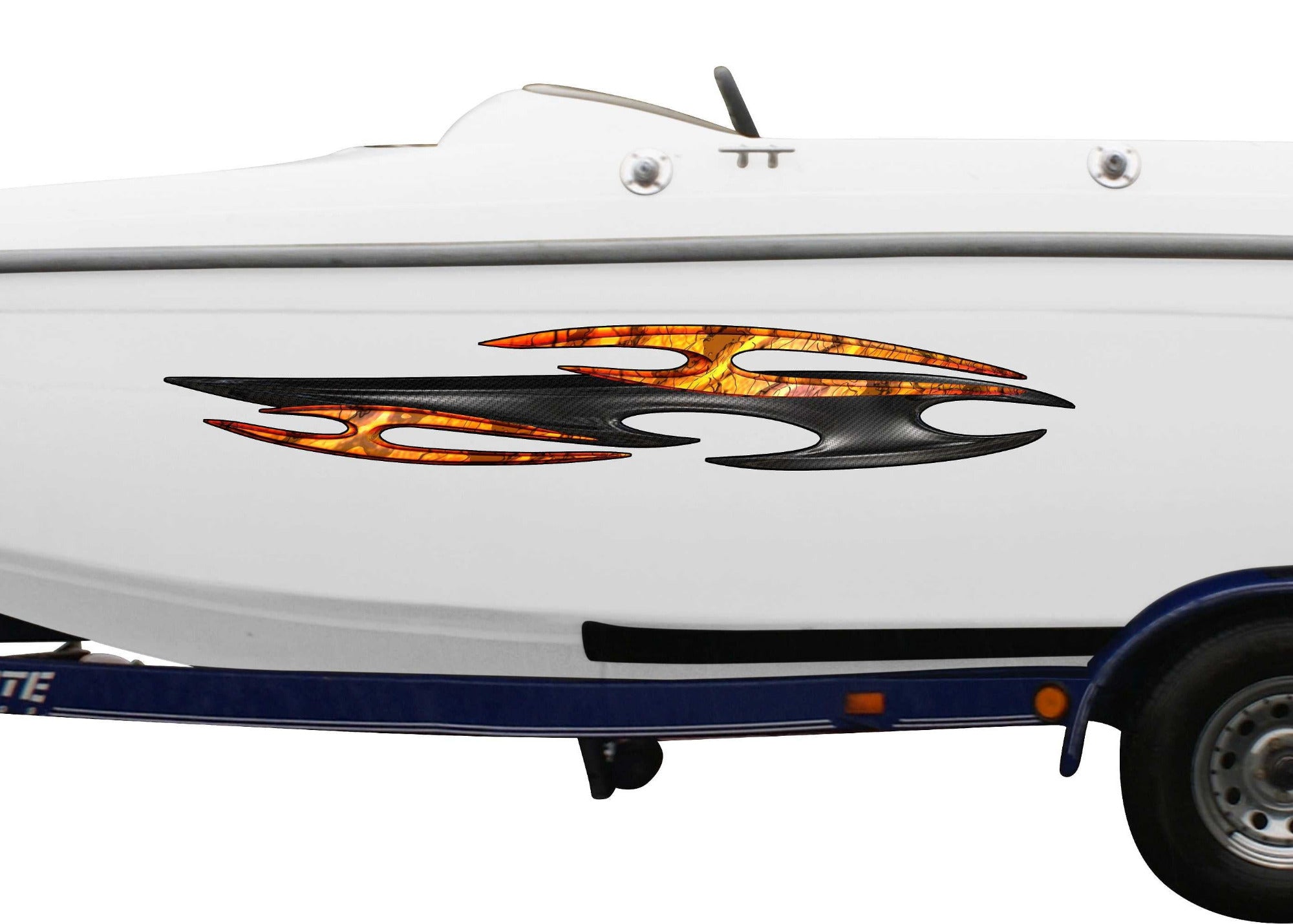 Tribal Carbon Fiber Vinyl Boat Decal Set of 2 | Xtreme Digital GraphiX