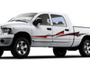 bora Graphic stripe on the side of white truck