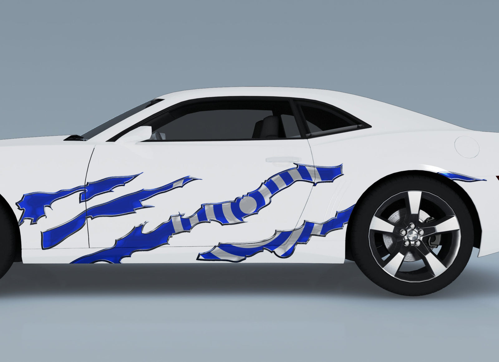 bullseye decals on the side of truck