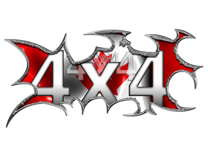 4x4 Canadian Flag Vinyl Decal – Set of 2 for Cars & Trucks