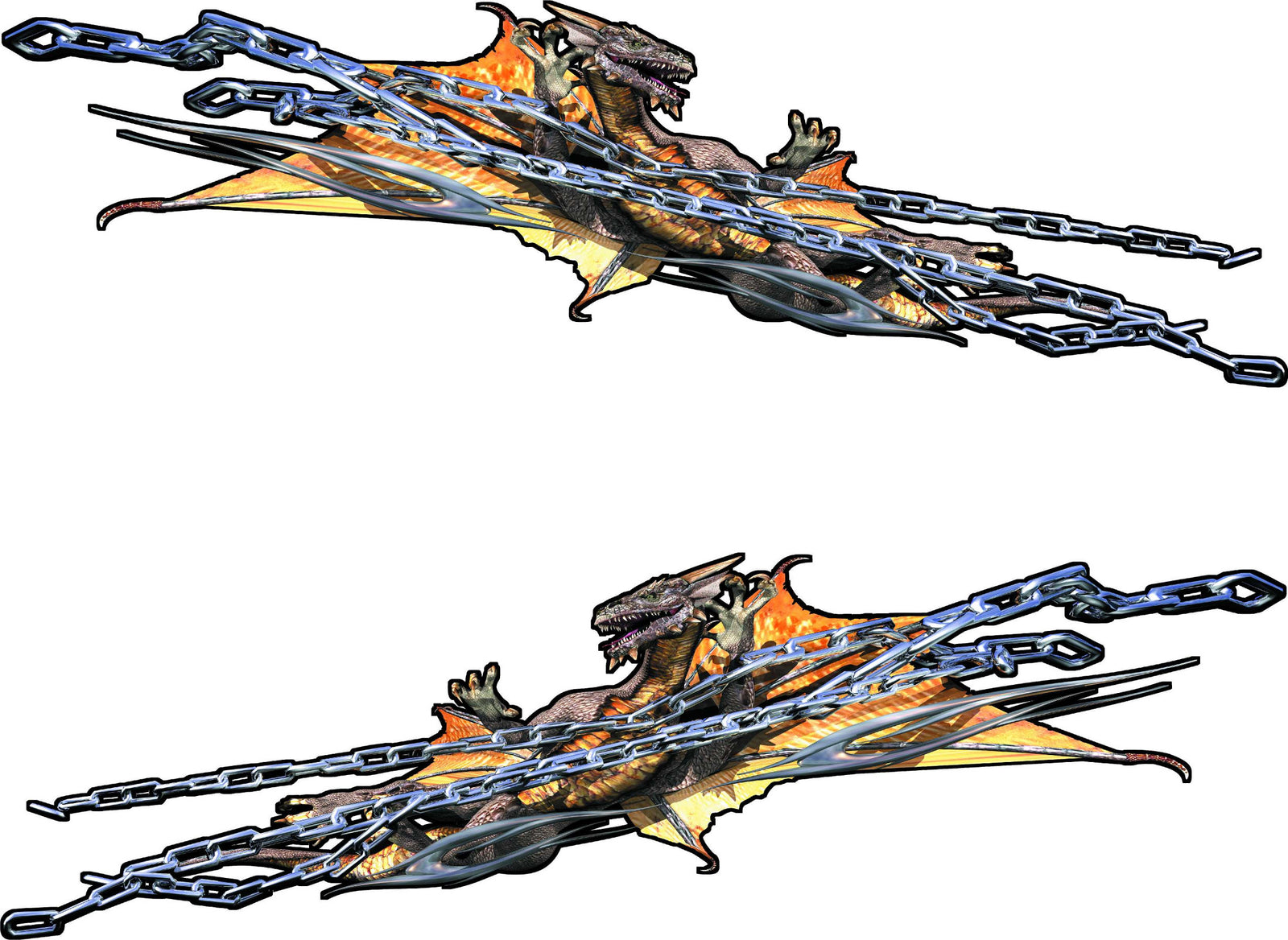 chained dragon vinyl graphics on the side of truck