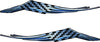 Mirrored pair of Checkered Flag Wing decals for driver and passenger sides with black and white checkered flag center