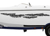 checkered flag chrome tears vinyl graphics on white boat port sider