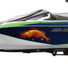 cubera snapper fish vinyl graphics on the side of boat with blue wrap