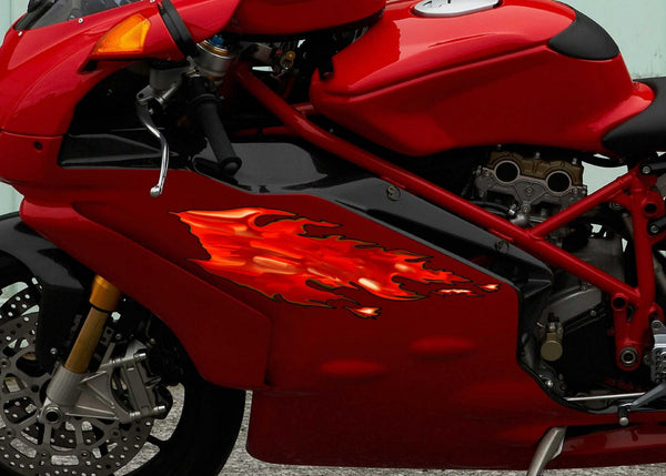 Realistic Fire Flame Decals for Motorcycles | Motorbike vinyl graphics ...