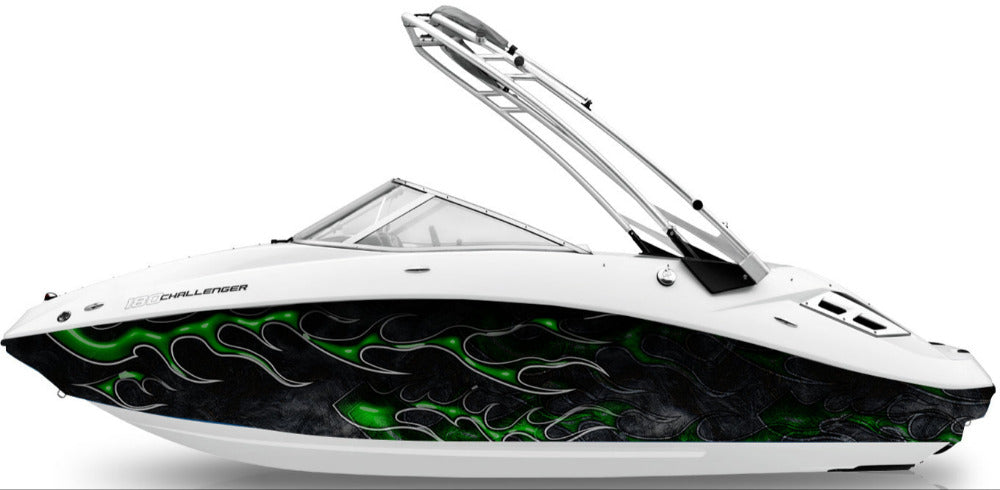 inferno flames vinyl boat wrap