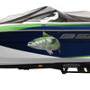 kahawai fish vinyl graphics on the side of blue boat