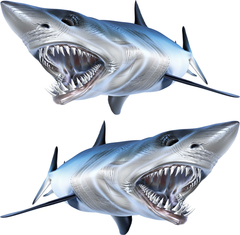 mako shark vinyl graphic kit , showing both sides left and right 