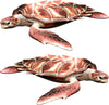 pair of realistic sea turtle boat decals mirrored for left and right sides of a hull