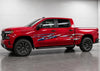red truck with american flag blade streak vinyl graphics on driver side