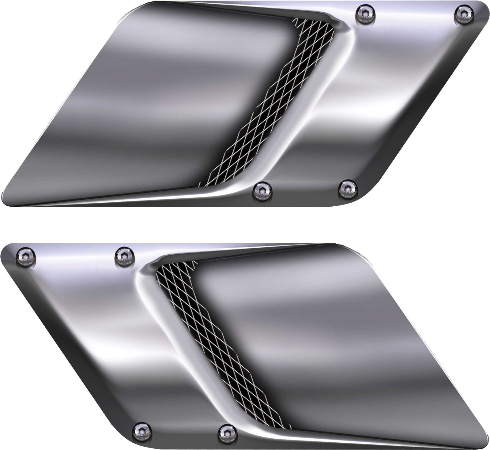 white camaro with square silver air scoop illusion decal on its driver side