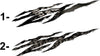 two skulls big rip decals styles to choose from, numbered 1 and 2