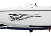 speed boat with black dragon skeleton bones vinyl graphic on port side