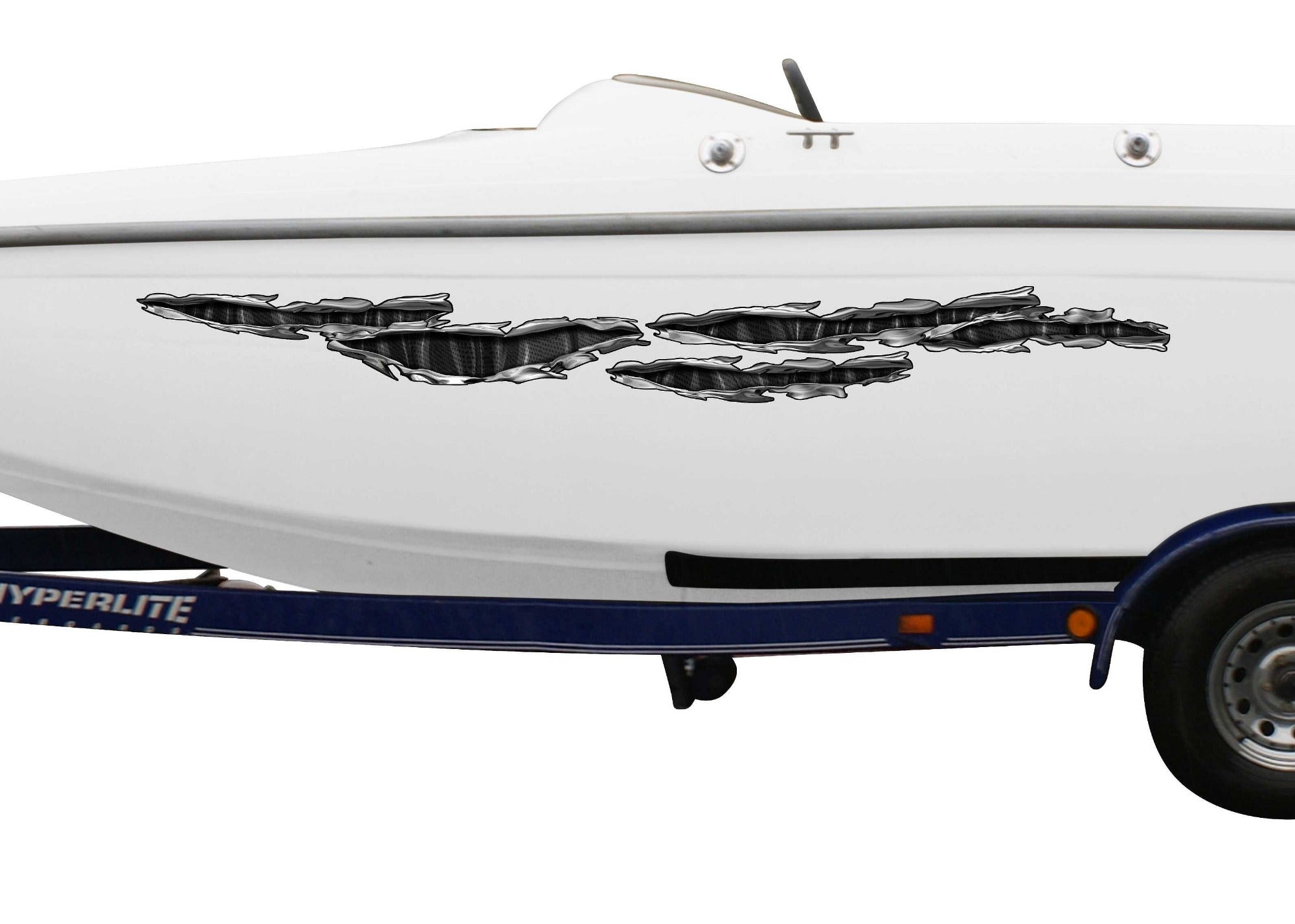Carbon Fiber Tears Vinyl Boat Decal for Boats | Xtreme Digital GraphiX