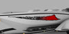 speed boat with checkered flag scratch tear decal on port side