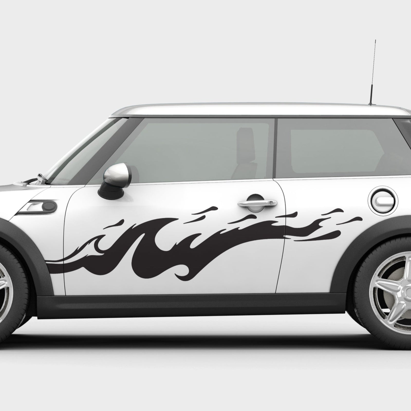 splash wave black vinyl Decal on side of white pickup truck