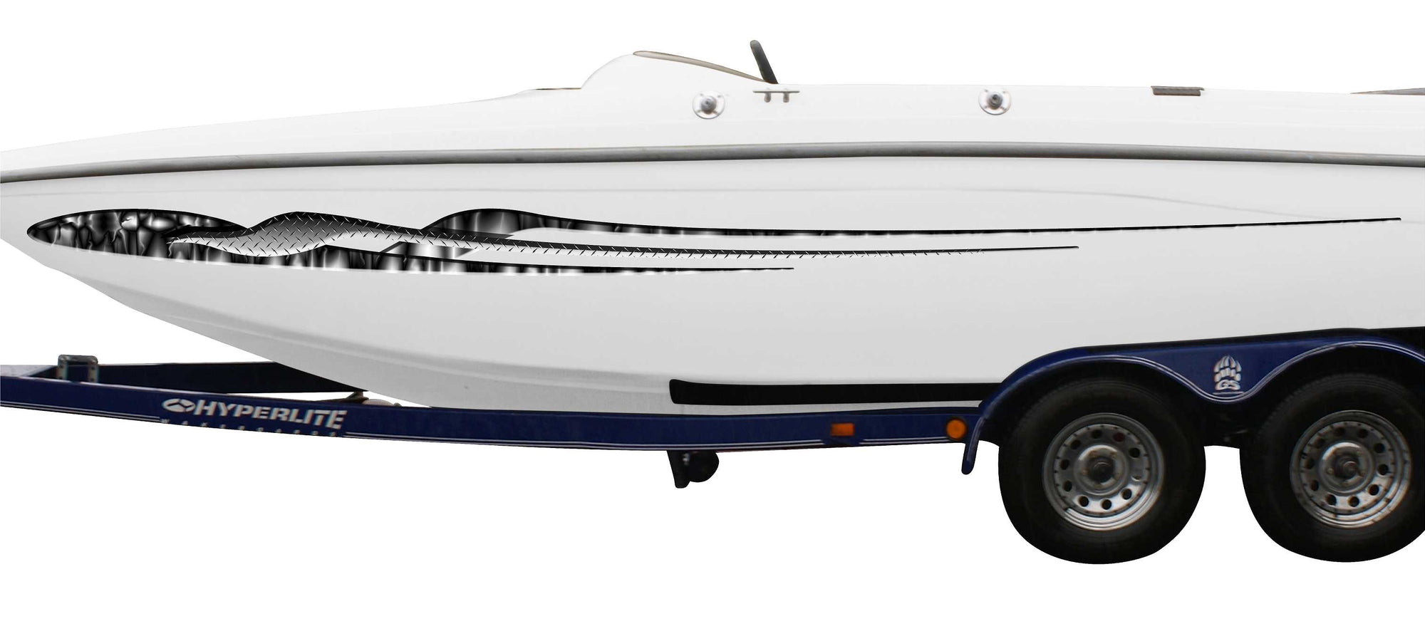 swift flying decal stripes on boat