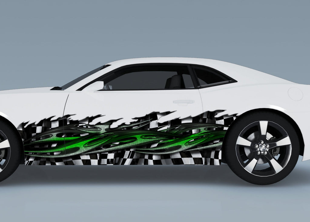 Tribal Checkered Flag Vinyl Wrap for Car and truck