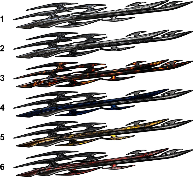 tribal Metal vinyl truck graphics 6 available styles numbered 1-6