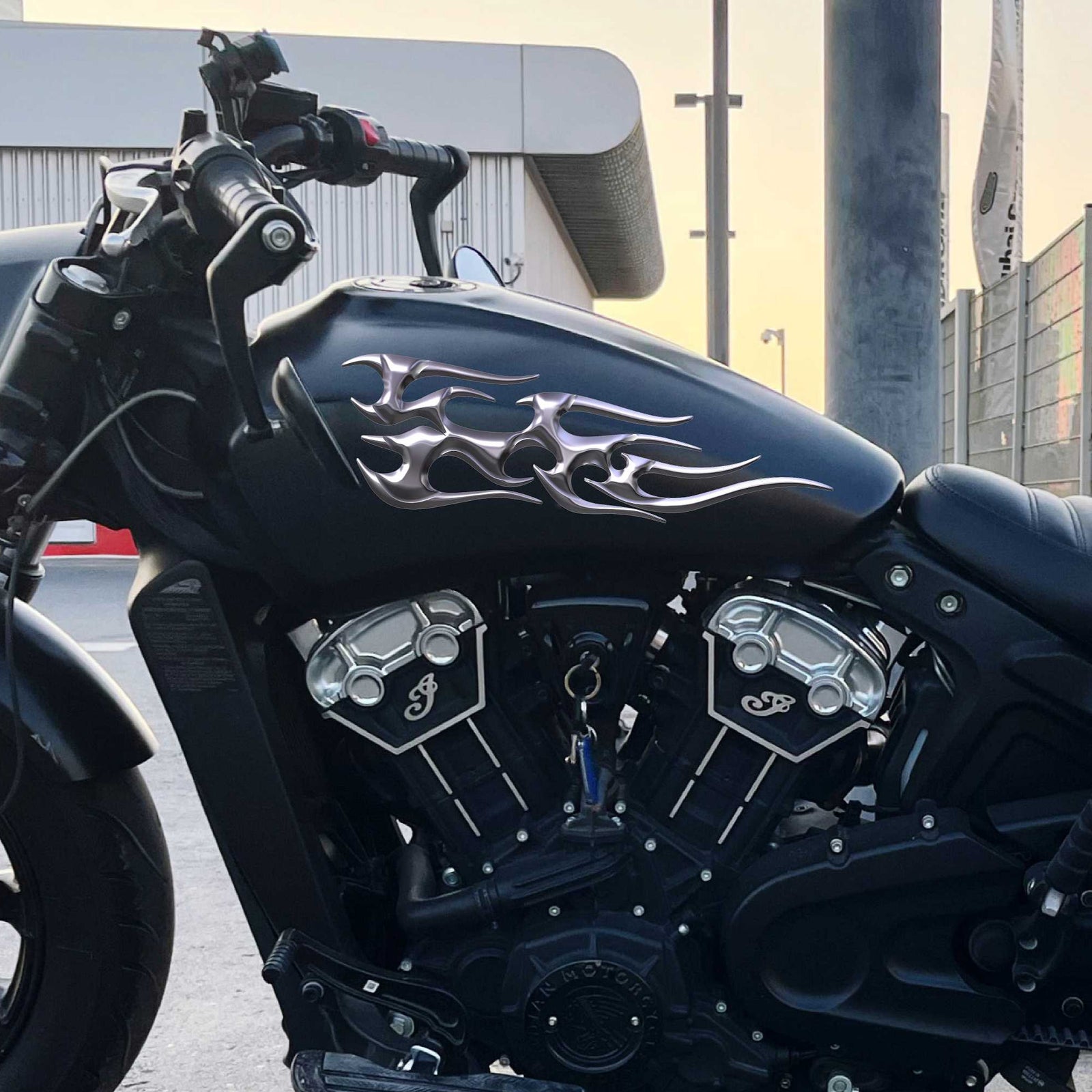 tribal chrome flames decals kit for Motorcycles