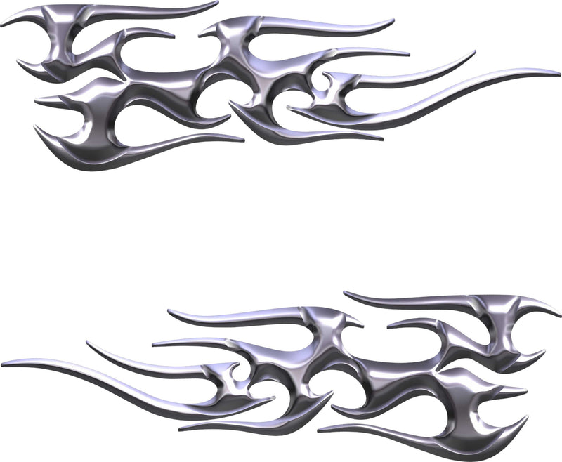 tribal chrome flames decals kit for motorbikes
