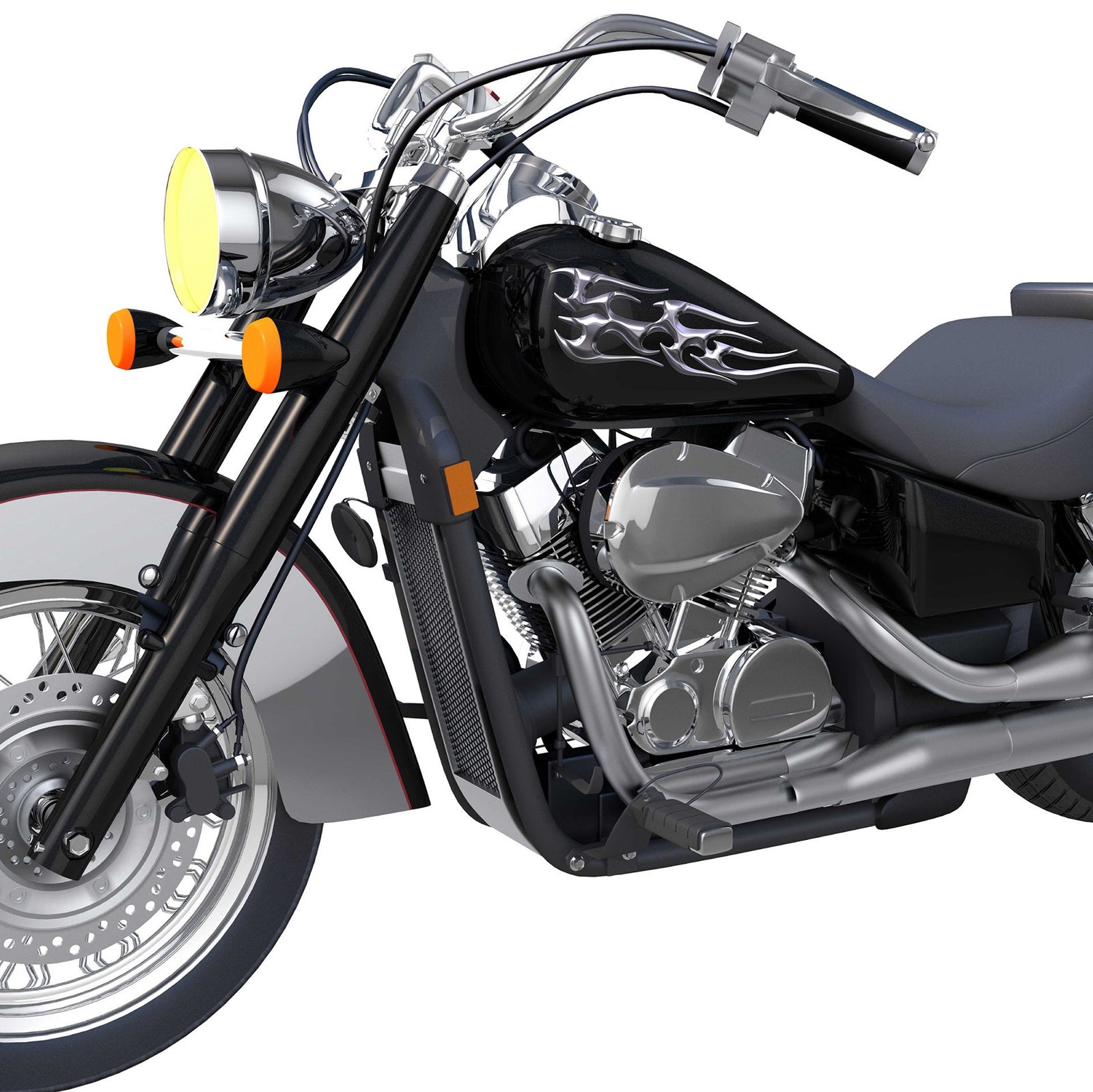 tribal chrome flames decals kit for Motorcycles