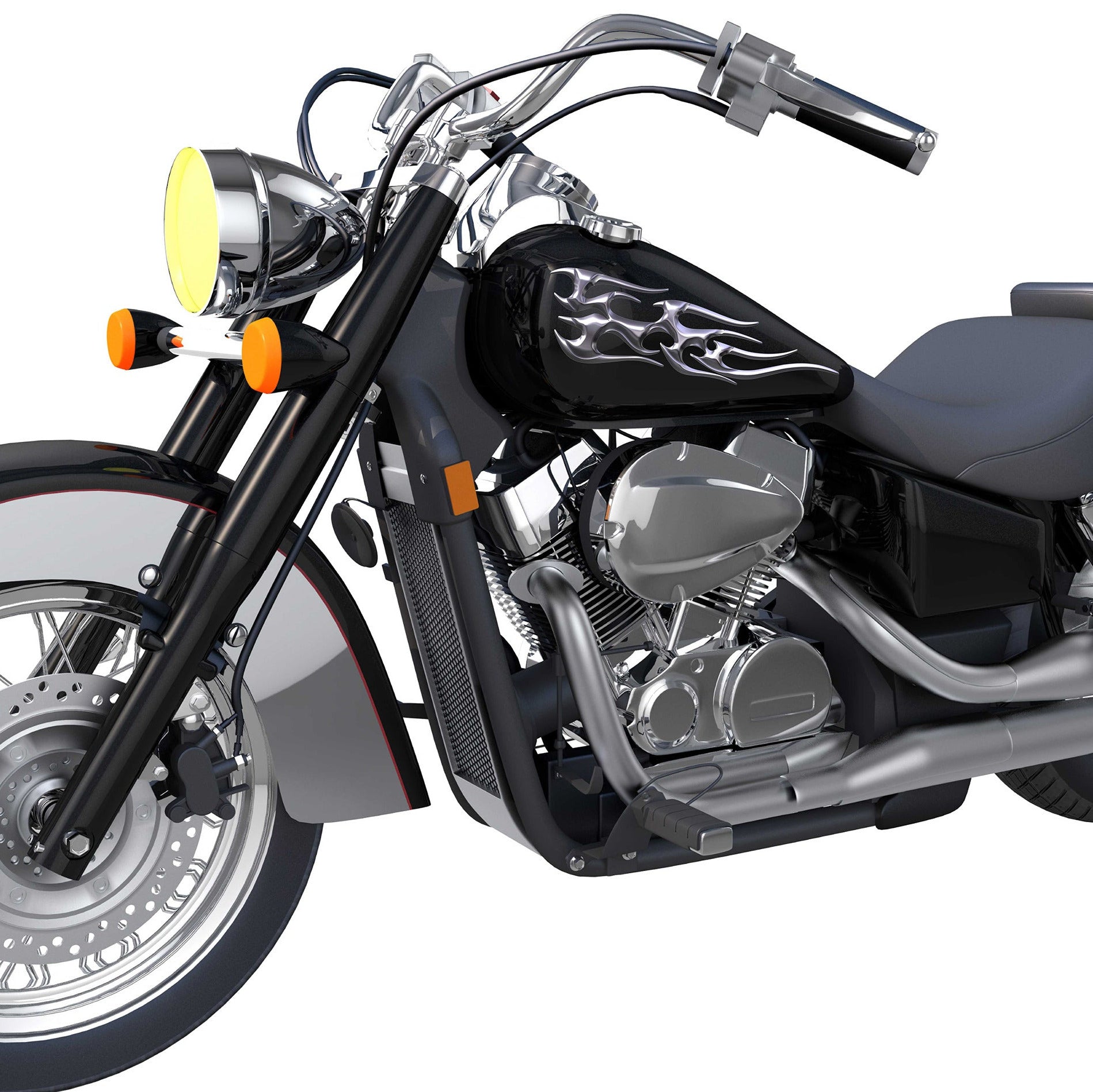 tribal chrome flames decals kit for Motorcycles