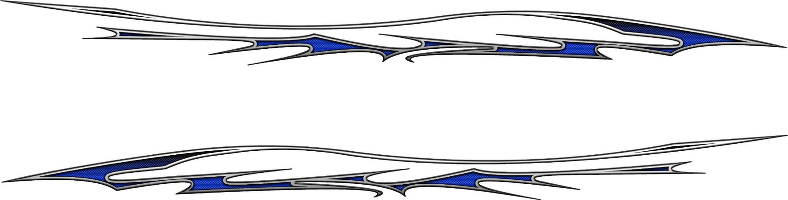 speed boat with blue sike carbon fibre vinyl graphic stripe on it side