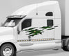 white Semi truck with Monster rip tear decal on driver side