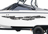 white boat with camo tears vinyl decals on port side