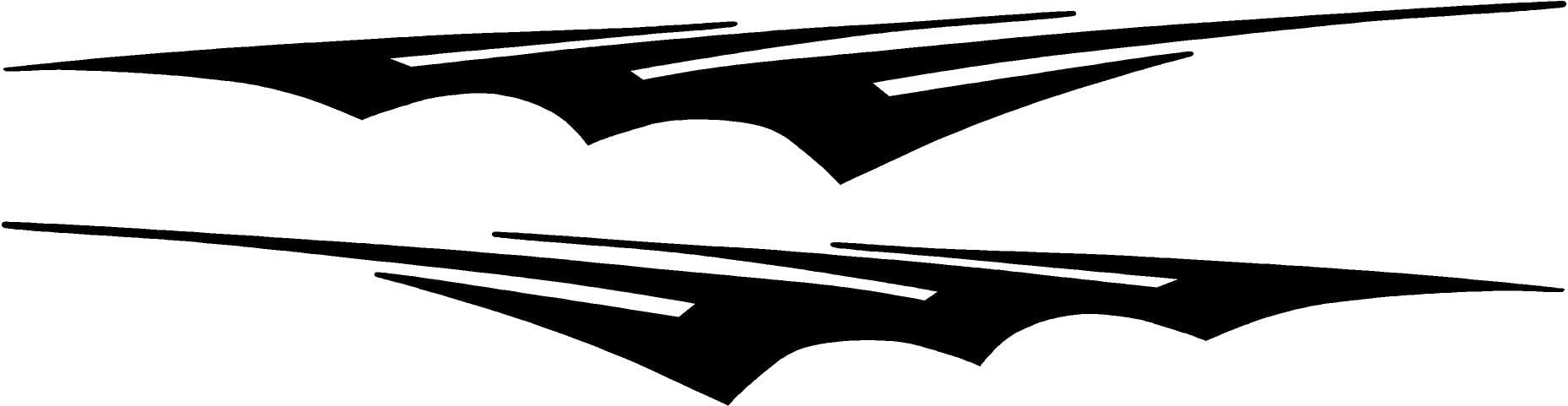 tribal spear stripe vinyl cut decal on white hatchback car