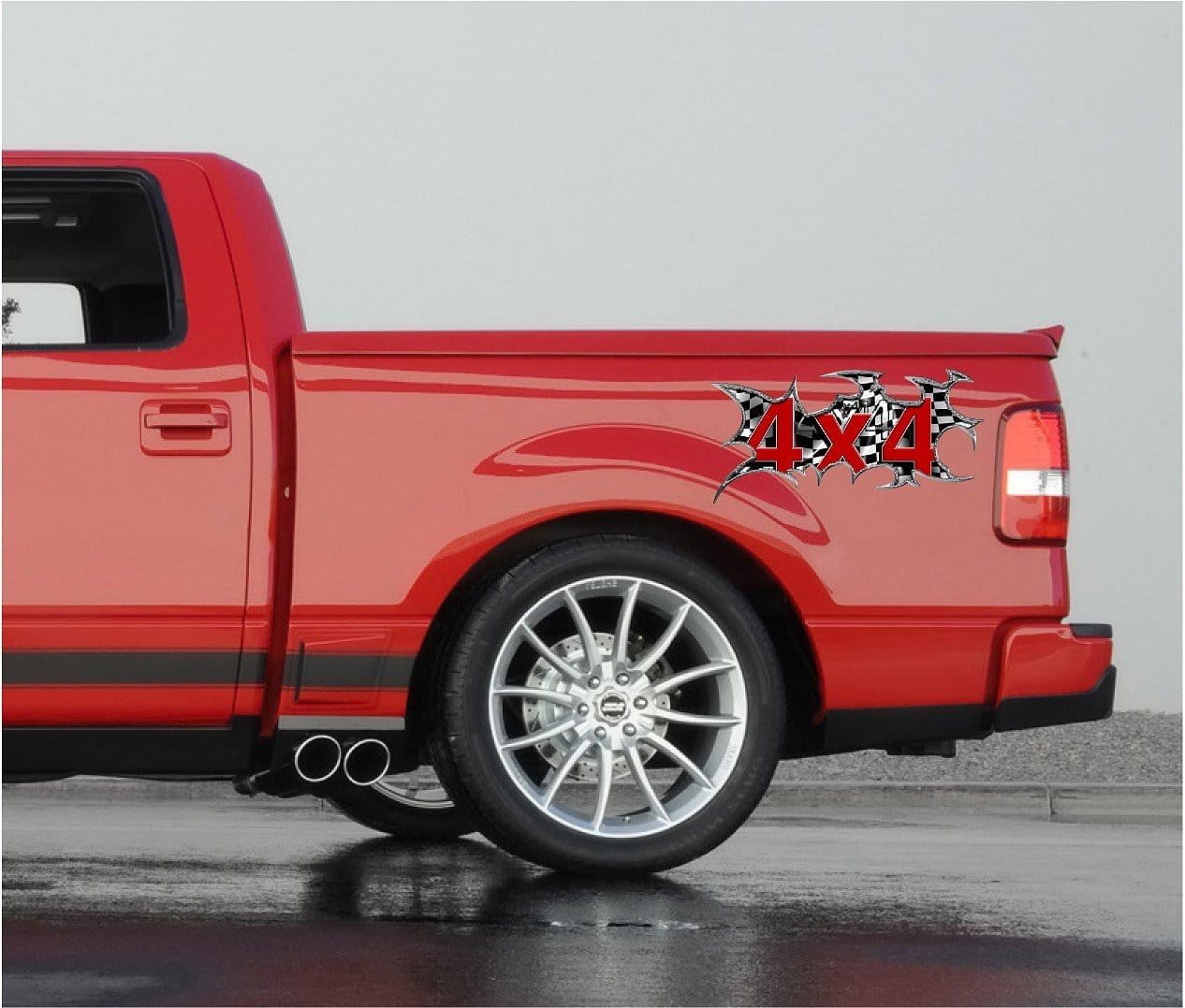 4x4 checkers vinyl stricker for truck