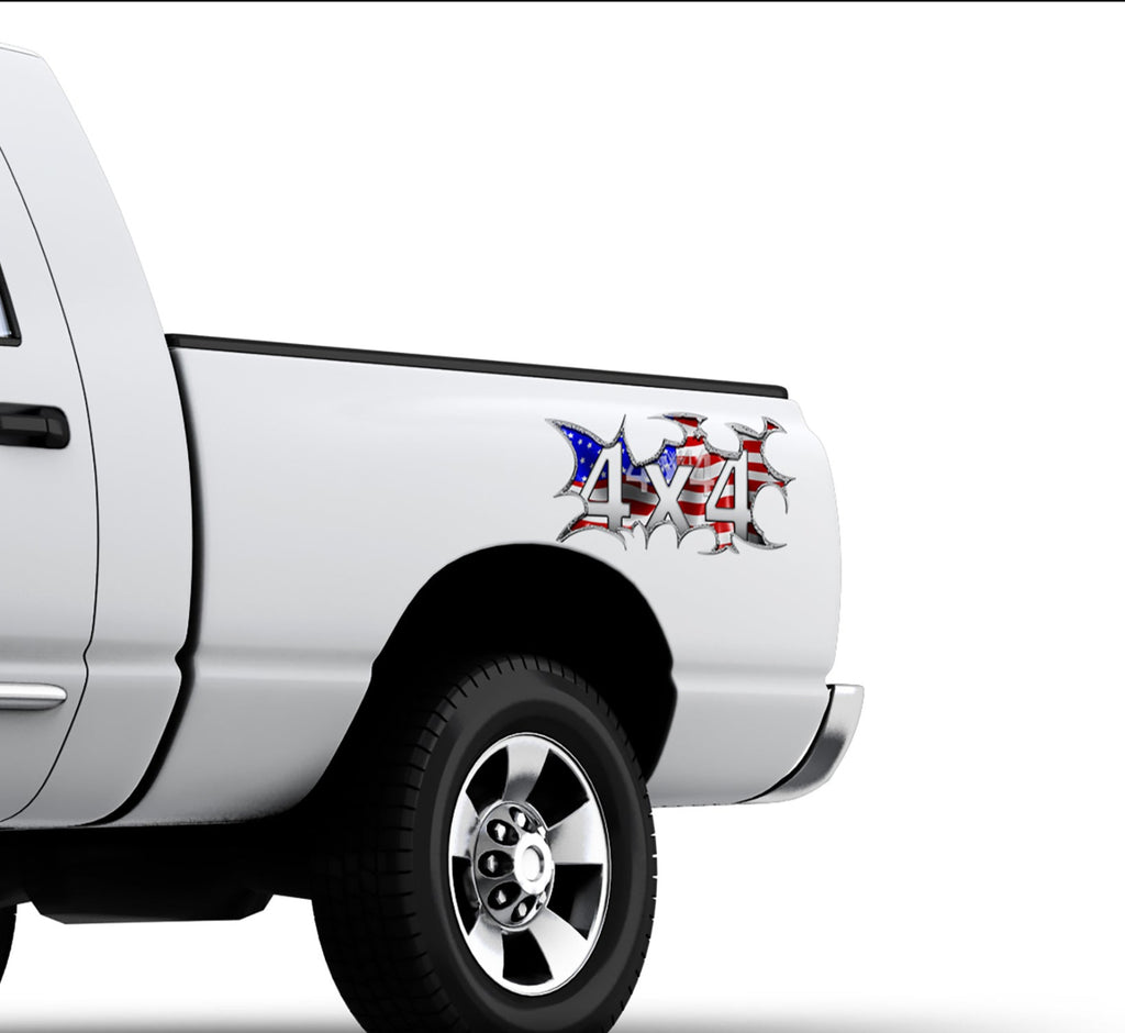 US FLAG Fishing and Hunting Vertical Flag Truck Decal Car 