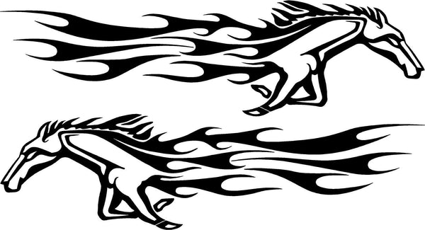 Mustang horse flames vinyl cut vehicle decals | Xtreme Digital GraphiX