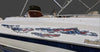 American patriotic decals on boat port side