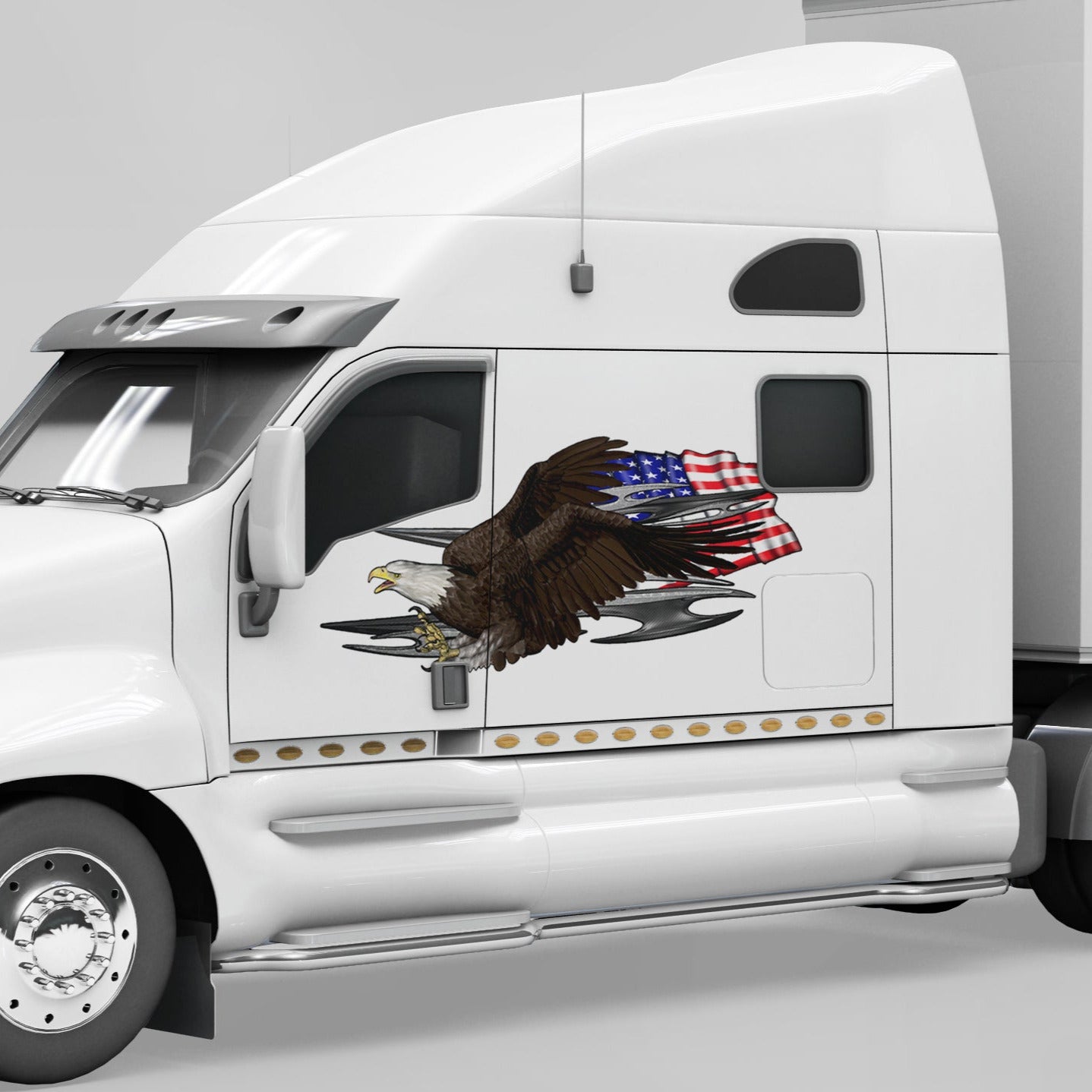 American eagle strike graphics on semi truck