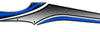Blade blue and silver decal closeup view of the middle part 