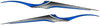 Blue Blade Sword boat decal set of two with metallic rivet details for hull sides