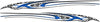 Blue speed checkered flag boat decal set of 2 with chrome and lightning details