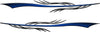 Dart boat stripe decal set of 2 with blue textured stripe and grey spears