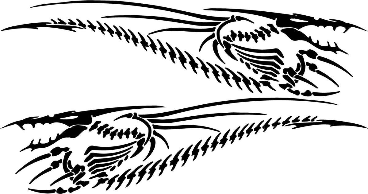 Dragon Skeleton Vinyl Cut Side Decals — Driver & Passenger Set Preview