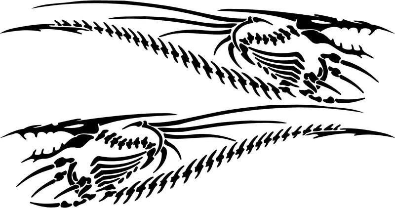 Dragon Skeleton Vinyl Cut Side Decals — Driver & Passenger Set Preview
