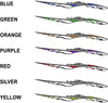 Feedback Stripes Truck Vinyl Decals — 7 Color Options Preview (Blue, Green, Orange, Purple, Red, Silver, Yellow)
