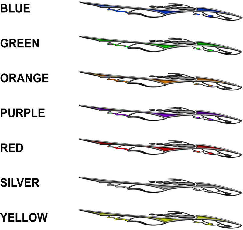 Feedback Stripes Truck Vinyl Decals — 7 Color Options Preview (Blue, Green, Orange, Purple, Red, Silver, Yellow)