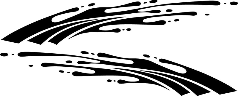 Mud splash vinyl cut decal set of two mirrored side stripes for trucks and cars