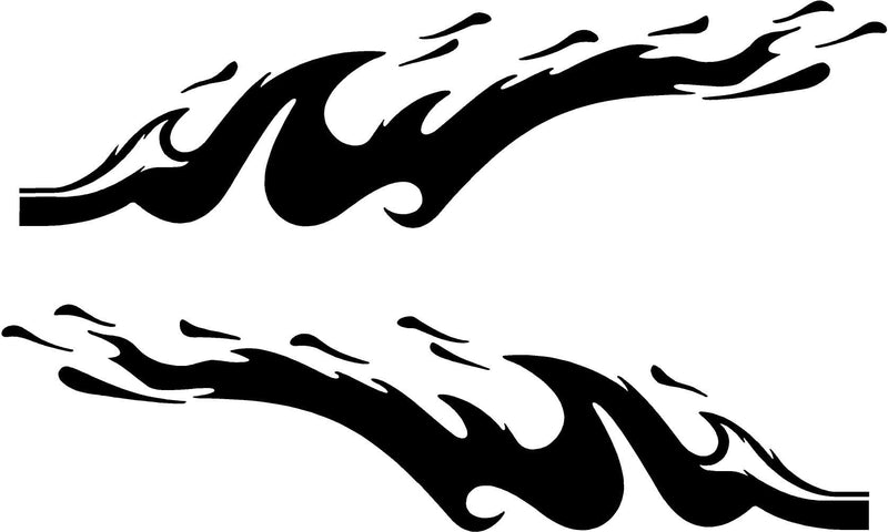 Mud splash wave vinyl cut decal set of 2 mirrored pair shown in black