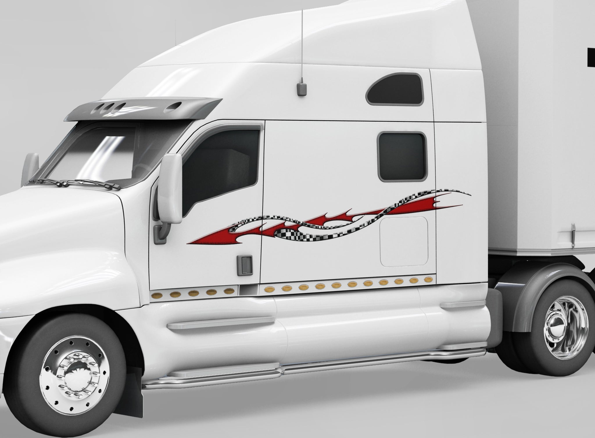 Checkered Flag Decal Trailer Checkered Stripes Trailer Decals