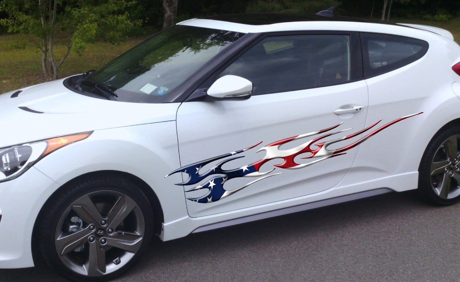 american flag black dodge decal