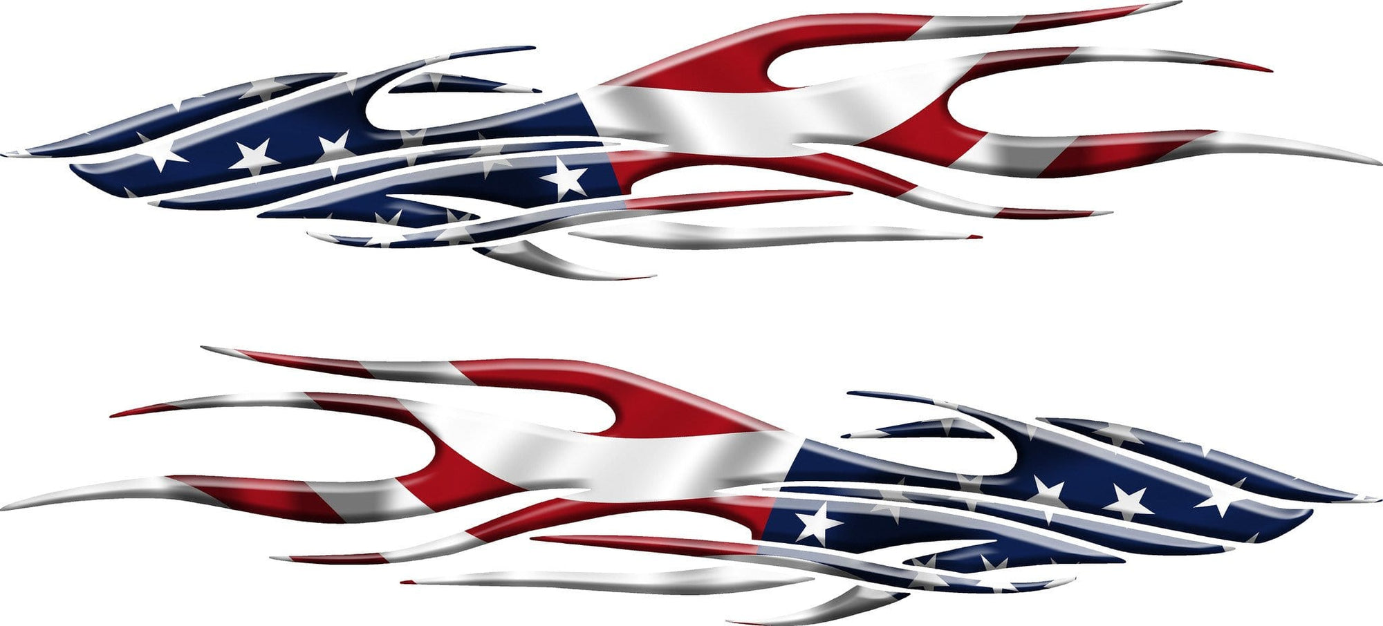 american flag flames vinyl graphics on boat
