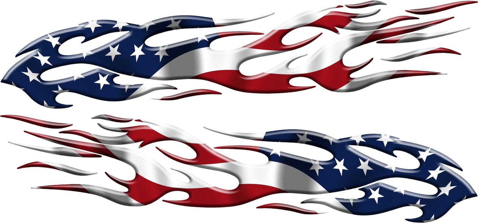 american flag flames vinyl graphics on boat